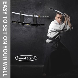 SHTCSZBA Sword Stand, Sword Hook ,Wall Mount Sword Hook Acrylic Samurai Sword Display Holder for Katana Tanto Genji Wakizashi Sword Hanger Rack, Support All Swords-1 pair Transparent