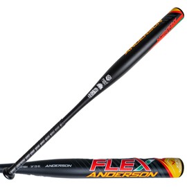 2023 Anderson Flex Slowpitch Softball Bat Limited Edition Colorways - Dual Stamp USA/ASA & USSSA – ½ oz End Loaded Single-Wall Alloy (Rasta, 34/28OZ)