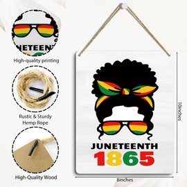 1865 Juneteenth Door Decorations June 19th Freedom Day Decorations Outdoor for Yard Memorial Independence Day Outside Decor 8 x 10 inches