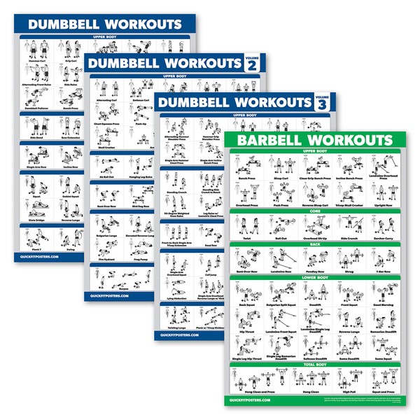 Palace Learning 4 Pack - Dumbbell Workout Posters Volume 1,