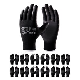 Mr.Panda 2 Pairs Skin-Friendly Gardening Gloves for Women, Latex Coated Garden Gloves, Ladies Outdoor Yard Work Gloves, Breathable, Blue & Red, Small