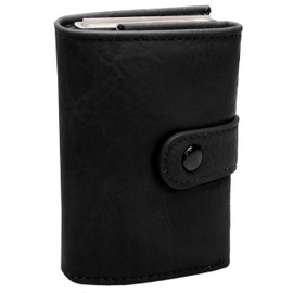 flevado Handy Practical Credit Card Wallet Unisex Card Purse Money Cards Wallet Choice of Colours, black, With note compartment