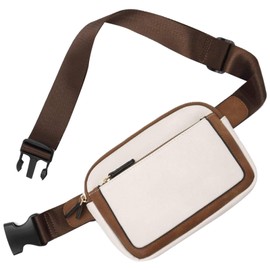 Belt Bag for Women, Mini Everywhere Shoulder Bag, Adjustable Strap, Vegan, Women's Belt Bag, Tactical Waist Bags, White, standard size