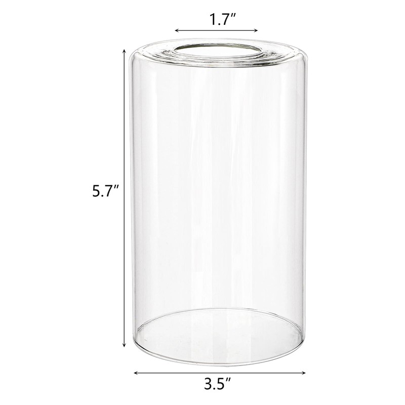 Hedume 6 Pack Clear Glass Shades Replacement, 5.7" Height -