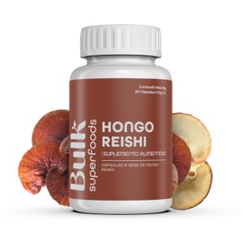 BULK SUPERFOOD - Hongo Reishi 60 Cápsulas - Hongos Adaptógenos - Suplemento Alimenticio Natural - Polvo de Seta de Reishi