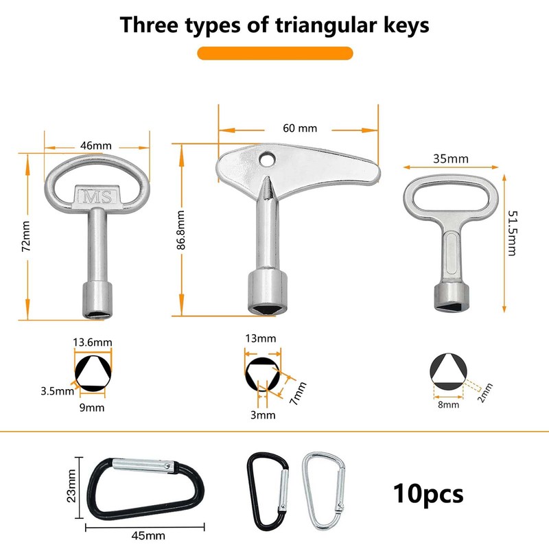 WISIRENT 9 pieces universal key tap key, universal key, tap