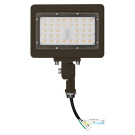 NUWATT 30W LED Flood Light, 3CCT 3000K/4000K/5000K Selectable, IP65 Waterproof Lighting, Adjustable Knuckle Mount, 4200LM, 0-10V Dimmable, 120-277V, Outdoor Security Floodlight for Yard, Bronze, UL