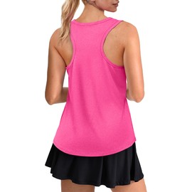 Athletic Tops for Women Racerback Sleeveless Workout Tops High Neck Loose Fit Yoga Running Gym Shirts for Women Pink S