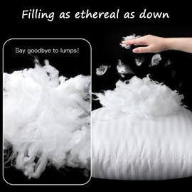 Artscope Synthetic Down Lumbar Pillow Insert, 12x20 Down Alternative Throw Pillow Insert. Ultra Soft Fluffy Sleeping Pillow with 100% Cotton Cover, Decorative Pillows Set of 4-Striped