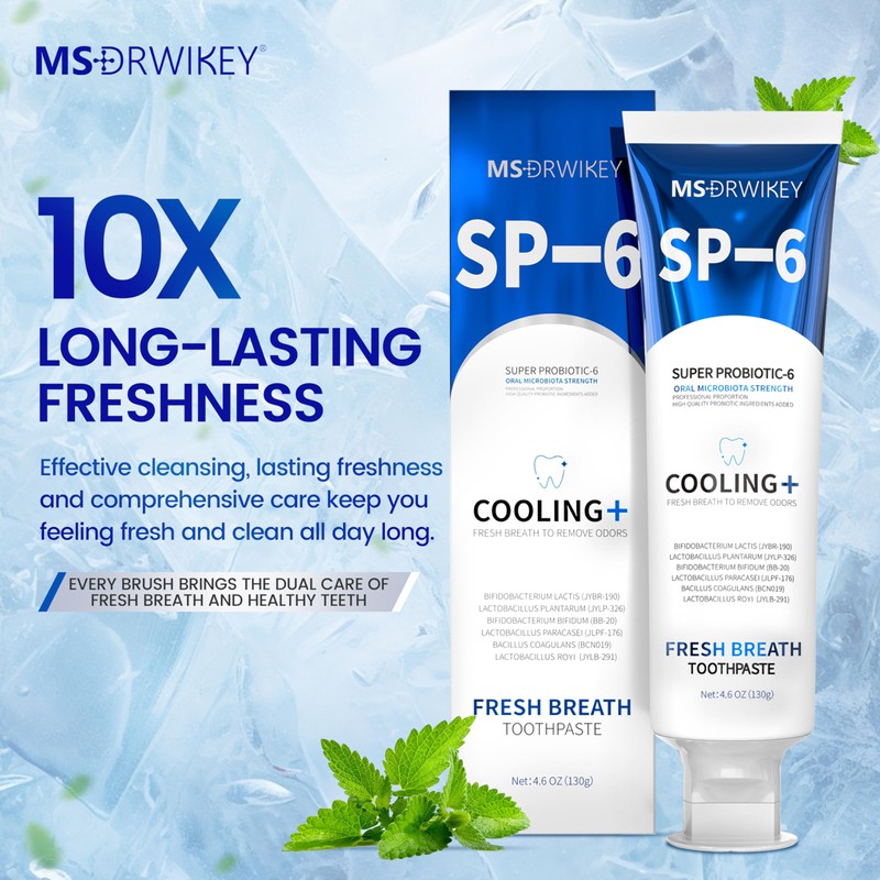 MSDRWIKEY SP-6 Toothpaste, Cooling Fresh Breath, and 7-Pro Whitening Toothpaste