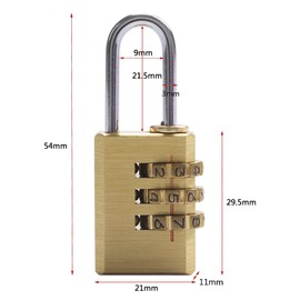 Wareway 2PCS Brass Resettable Combination Padlock, Suitcase Luggage Backpack Baggage Locker Coded Lock Password Padlock 3-Digit Lock (2pcs)