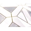 Tenedos Bianco Dolomite with Grey Carrara Geometric Polished Marble Mosaic
