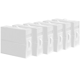 DIMJ Bed Sheet Organizers and Storage 6 Pack - Foldable Sheet Organizer for Linen Closet, Bedding Storage Box for organization, Sheets Set Holder for Blanket, Towel (King & Queen Size), White