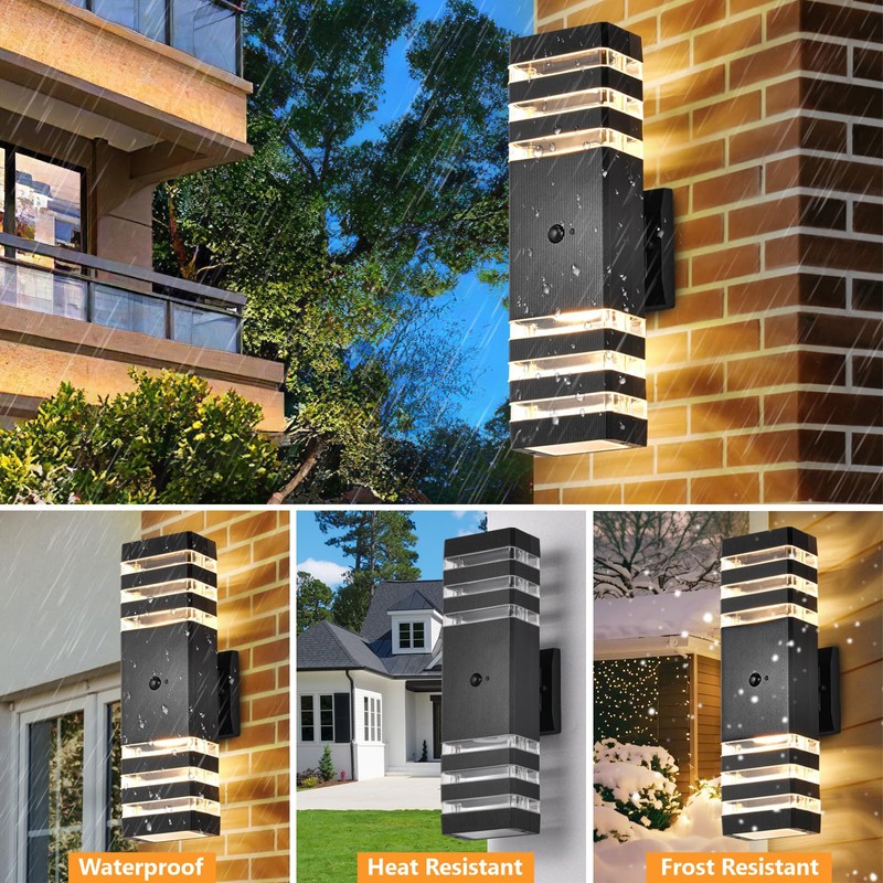 DASTOR Motion Sensor Outdoor Wall Lights 2 Pack, Dusk to