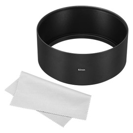 PATIKIL 82 mm Long Focus Matte Surface Anti-Reflective Inner Hood with Cleaning Cloth for Camera Lens Black