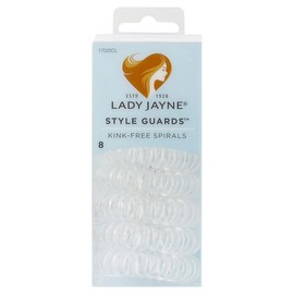 Lady Jayne Style Guards Kink-Free Hair Elastic Spirals (Clear) X 8
