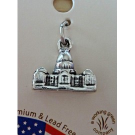 Wholesale Charms Sterling Silver 3D 12x13mm Texas Capitol Building in Austin the Capital Charm