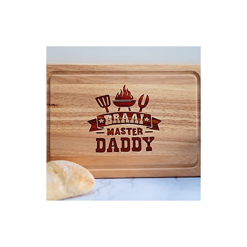 Braai Master Daddy BBQ Rectangle Chopping Board Fathers Day Gift