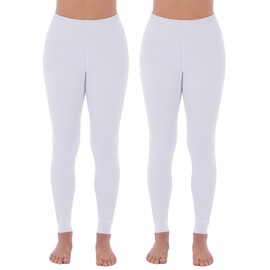 Fruit of the Loom Women's Micro Waffle Thermal Bottom, Large, White/White