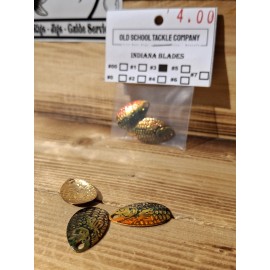Old School Tackle Company (Qty 3) - 4/Packs #3 Indiana Blades - Real Image Baitfish Gold