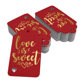 Inkdotpot Real Gold Foil Love Is Sweet Wedding Tags Favor Hang Paper Tags 100 Pieces