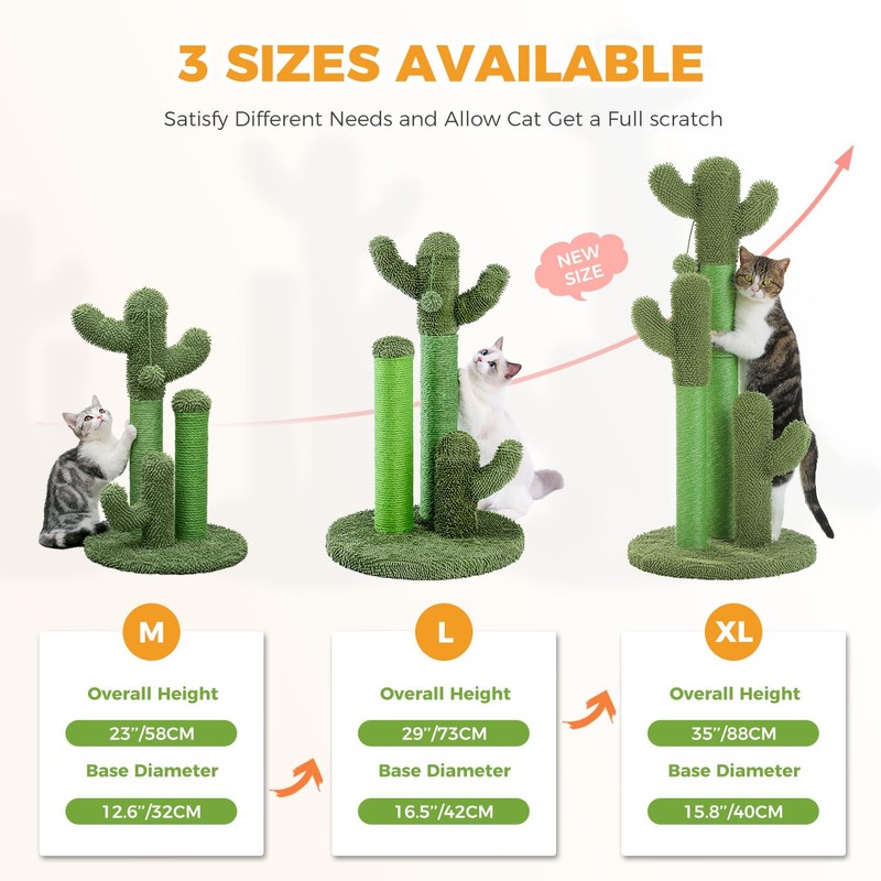 PAWZ Road Cat Scratching Post Cactus Cat Scratcher Featuring with