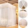 KIMISS Bed Curtain Bed Canopy White Polyester Luxury Princess Four