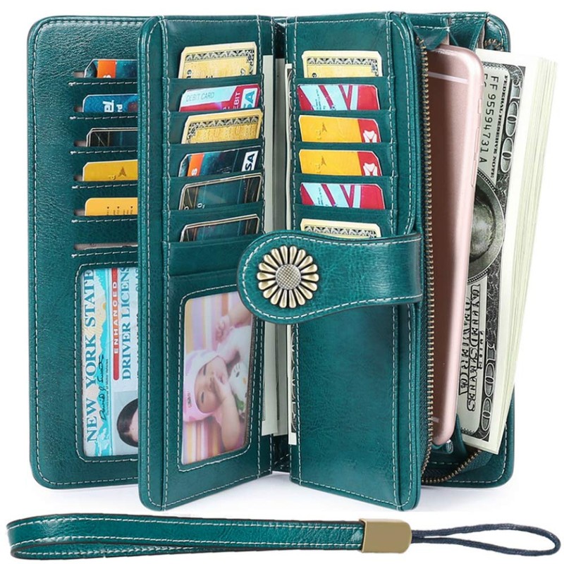 SENDEFN Wallets for Women Genuine Leather Credit Card Holder with