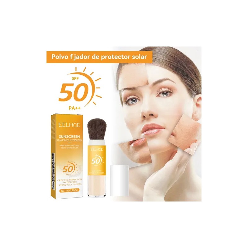 Protector Solar En Polvo Con Brocha Bloquedor Uv