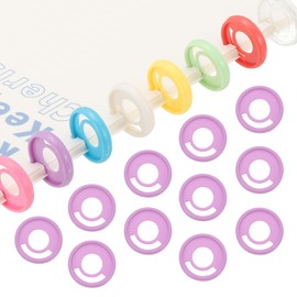 PATIKIL 28mm 1.1" Plastic Round Book Binding Discs, 22 Pcs Discbound Expansion Discs Pen Insertable Plating Round Binder Rings for DIY Notebook Planner, Purple