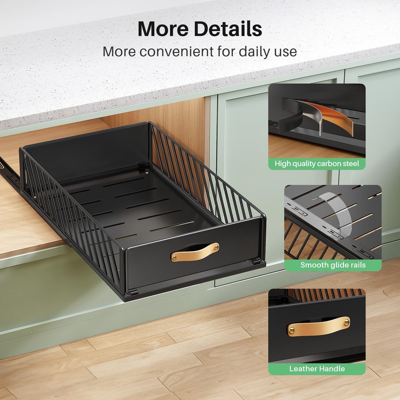 Pull out Cabinet Organizer Fixed with Adhesive Nano Film,Heavy Duty