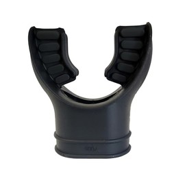 XS Scuba Dual Color Mouthpiece - Black Silicone/Black Bite Tabs