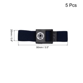 MECCANIXITY ESD Anti Static Wrist Strap, 3.5 Inch 5Pcs Adjustable Antistatic Bracelet White Yarn for Computer Electronics Repair Dark Blue