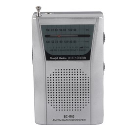 Mini AM FM Radio Manual Operation Easy Adjustment Memory Function Digital Radio Receiver(BCR60 (2pcs AA Batteries) )