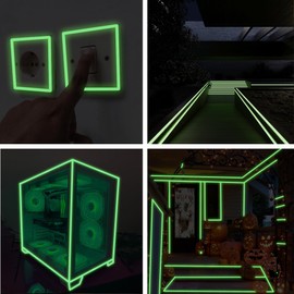 SWRT Glow in The Dark Tape 33FT x 0.5 Inch Long-Lasting Bright Fluorescent Glow Tape, Strong Adhesive Warterproof Glow in The Dark Stickers for Night Decorations, Stairs, Walls and Exit Sign