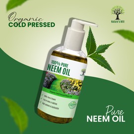 Nature's Will 100% Pure Organic Neem Oil, Cold Pressed and Unrefined, Water Soluble Concentrated, for Indoor and Outdoor Plants and Vegetable (8oz)