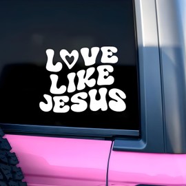 Love Like Jesus Car Decal, Christian Jesus Religious Gift Car Mirror Decal Car Accessories Affirmations Funny Vinyl Decal Waterproof 8 Inches Car Decal Bumper Decal Gifts for Mom Dad Friend Coworker