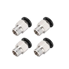 sourcing map Straight Pneumatic Push to Quick Connect Fittings 1/8NPT Male X 6mm Tube OD Silver Tone 4pcs