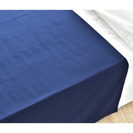 NatureMark Basic Bettlaken - weiches und pflegeleichtes Betttuch aus 100% Baumwolle ohne Gummizug Haustuch viele Größen und Farben Größe: 180x275 cm, navy blau