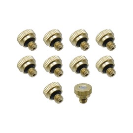 Savagrow 10Pcs Garden Misting System Brass Mist Nozzle 0.4mm Orifice Nozzle Outdoor Cooling System