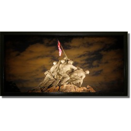 US Marine Corps War Memorial (Iwo Jima Memorial) Picture on Stretched Canvas, Wall Art Decor Ready to Hang!.