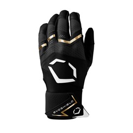 EvoShield Carbyne Adult Batting Gloves with Strap - Black, Large