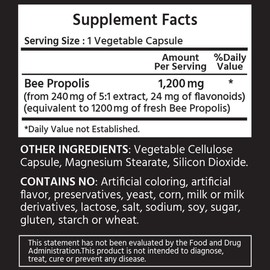 ML Naturals Standardized Propolis 1200 mg 180 Vegetable Capsules. Supports Immune System, NSF-Certified & cGMP-Compliant Facility, Third-Party Lab Tested
