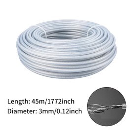 COEWUR 1 Roll of Trimmer Line 3 mm x 45 m Nylon Steel Wire Grass Trimmer Replacement Thread Brush Cutter Thread Round Mowing Line for Small Shrubs Lawn Edging Garden Parks