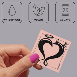 Heart tattoo – Temporalis® | Temporary tattoo, vegan and waterproof – EU-certified cosmetic – Lasts 1 to 2 weeks [ Angel and devil heart ]