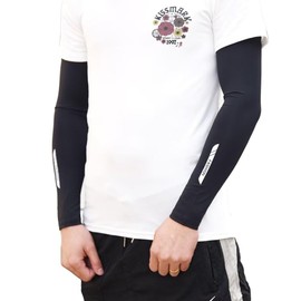 Uroi Men's Arm Cover, Set of 2, Set of 4, Cooling Sensation, Sunscreen, UV Protection, Cool, Solid, Sweat Absorbent, Quick Drying, UPF 50+, UV Protection, Golf, Baseball, Running, Sports, Work, Arm