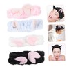 Healeved 4pcs Cat Ears Makeup Head Wraps Comfortable Elastic Headbands