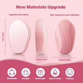 Crystal Hair Eraser for Women and Men, Reusable Crystal Hair Remover Painless Exfoliation Hair Removal Tool for Back Arms Legs (Pink-New)