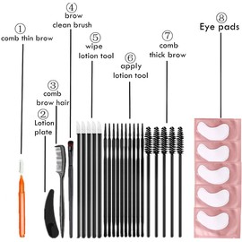 Libeauty Herramientas para Lifting Y Tinte de Pestañas, Suministros para Lifting de Pestañas, Herramientas para Laminación de Cejas, Accesorios para Lifting de Pestañas Casero, Kit Completo de Cepillo