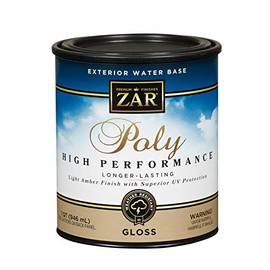 ZAR Clear 32612 1 Quart Gloss Exterior Water Based Polyurethane, QT, 4 Count
